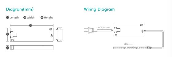 Flicker bebas LED driver, tegangan konstan, 220-240V, catu daya, cermin, lemari, furnitur