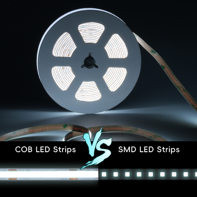 LETARON COB LED Strip Light 24V LED Tape Light, 480 pcs/M LED, Super Bright High Lumen 6000K Putih 3m, Dimmable dengan 3M Tape, 30W UL Power Supply, Touch SWITH untuk Kamar Tidur, Rumah, Dapur DIY