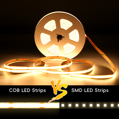 LETARON COB LED Strip Light 24V LED Tape Light, 480 pcs/M LED, Super Bright High Lumen 3000K Warm White 5m, Dimmable dengan 5M Tape, 60W UL Power Supply, PIR SWITH untuk Kamar Tidur, Rumah, Dapur DIY